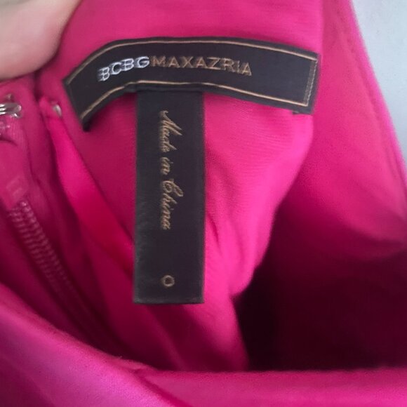 BCBGMAXAZRIA • Vintage Y2K Begonia Hot Pink Formal Bodycon Mini Dress | Size 0 - Picture 9 of 9
